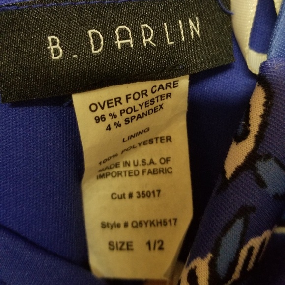 Fitted Cap-Sleeve B Darlin Print Dress - Picture 7 of 7